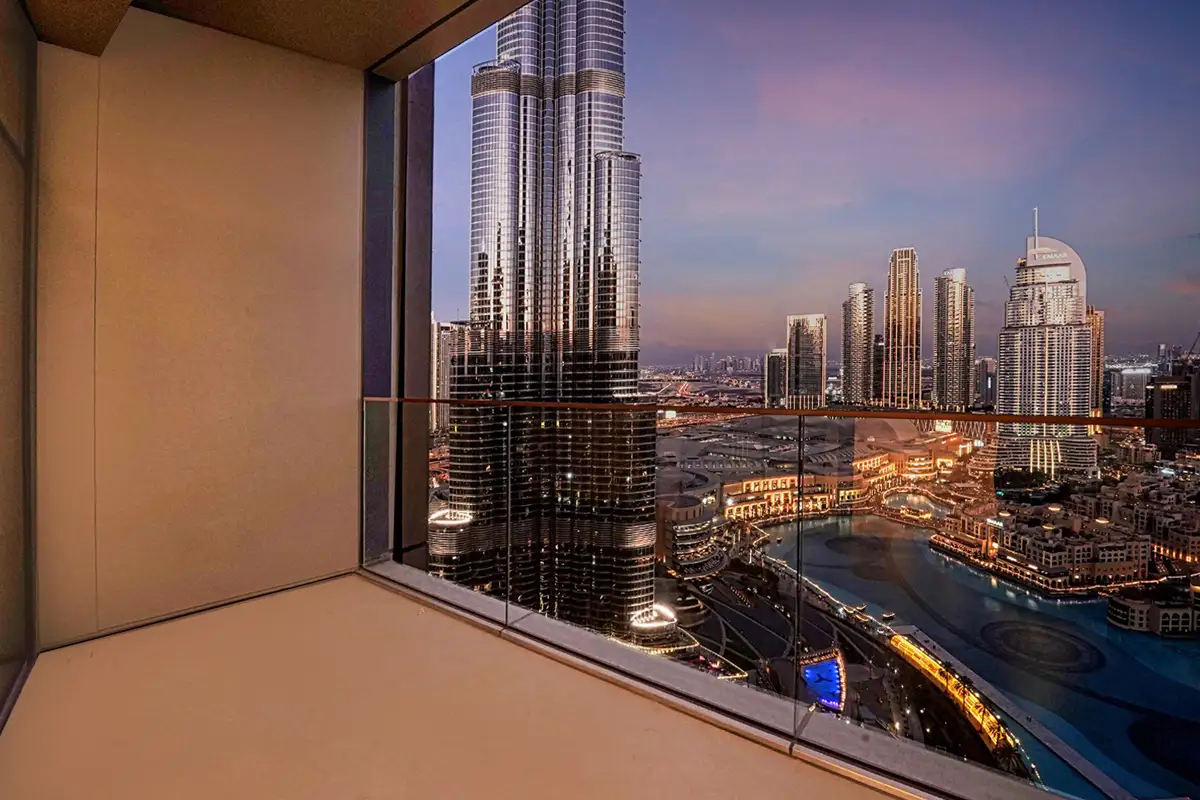 downtown dubai view from the balcony