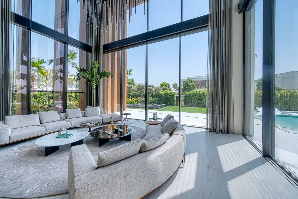 luxury villa living room interior photography