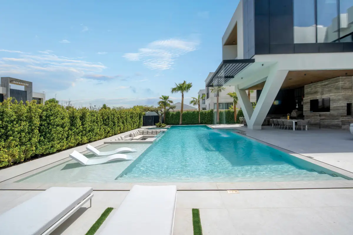 infinity pool in an upscale villa