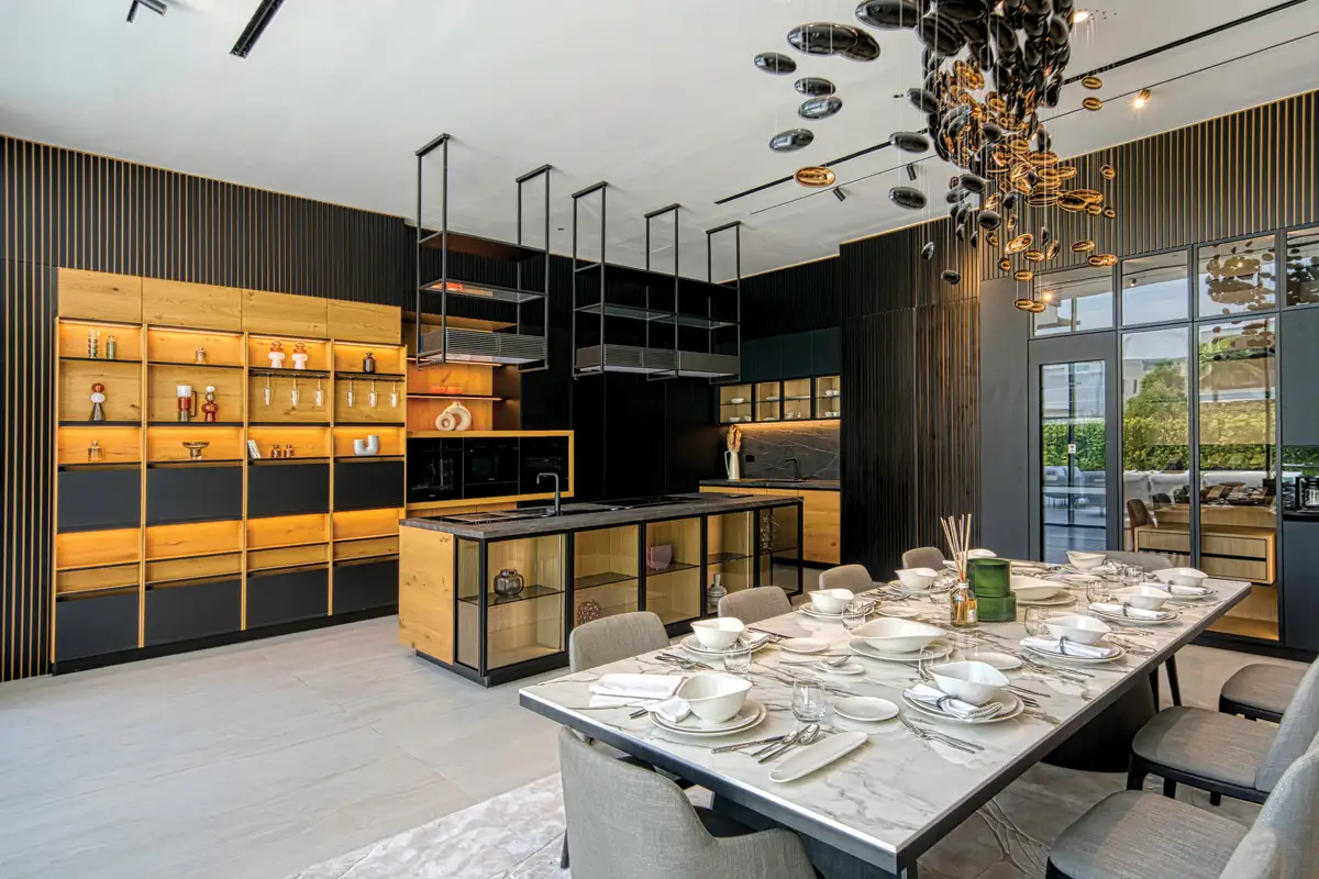 designer kitchen interior in a luxury villa, Dubai
