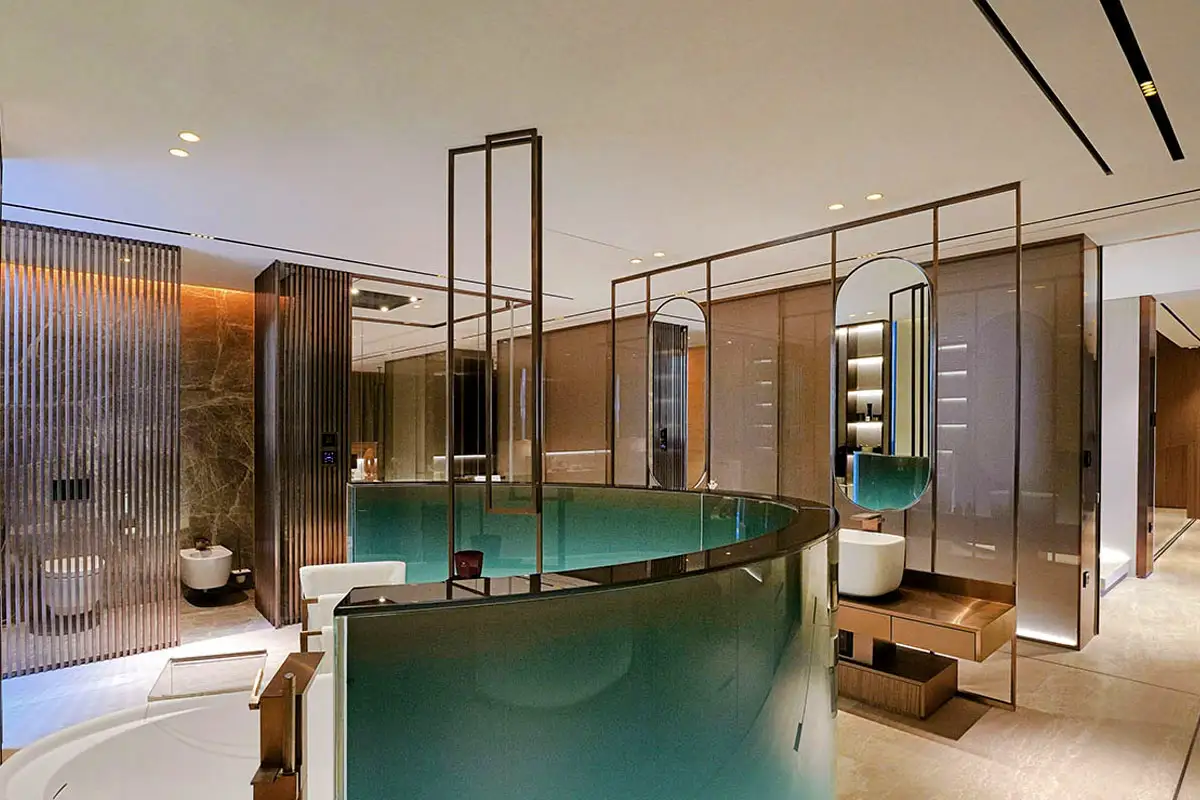 luxury designer bathroom interior of a villa, Dubai Palm