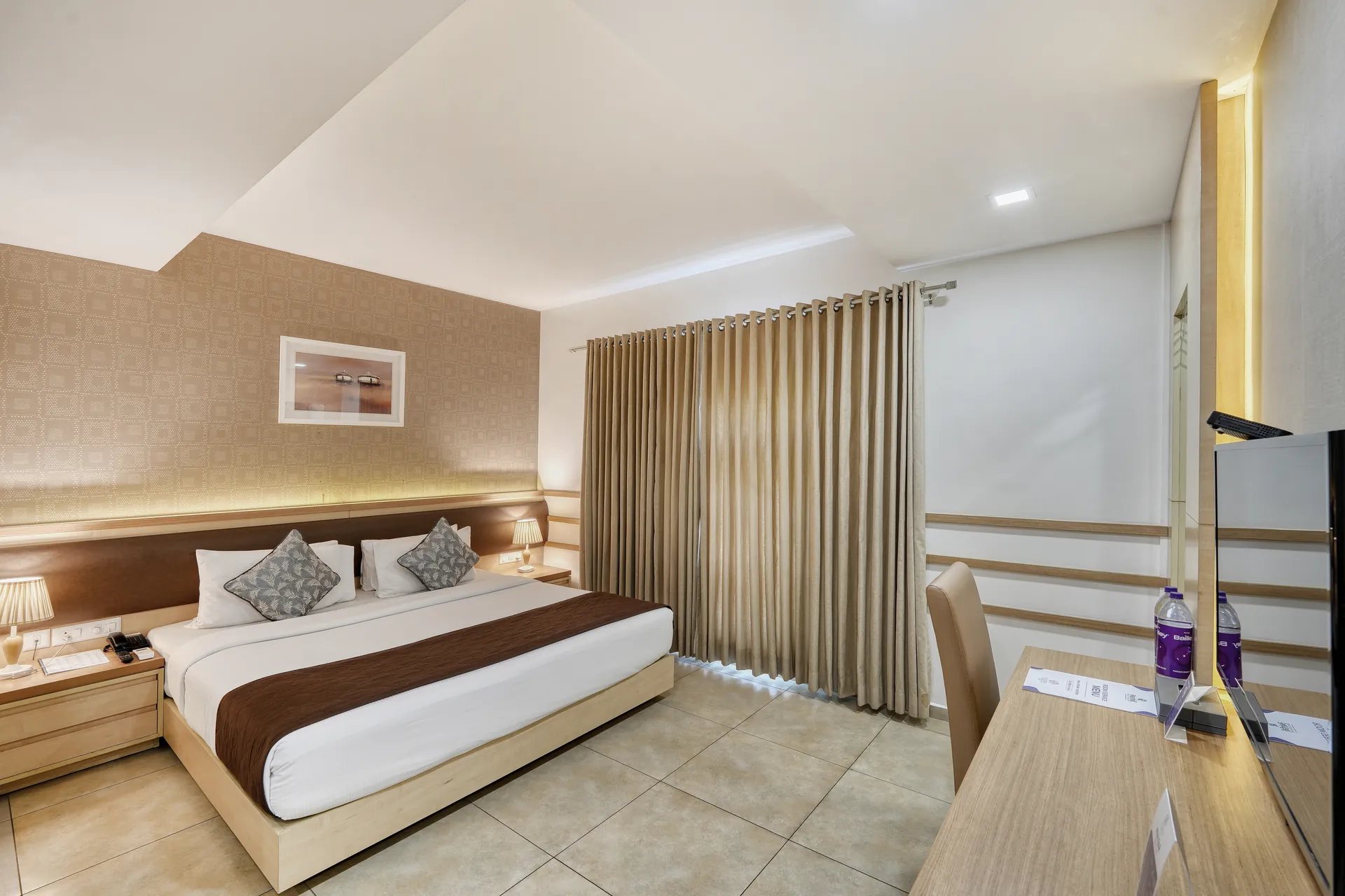 hotel room interior photography at Flora Charishma Hotel, Aluva, Kochi, Kerala